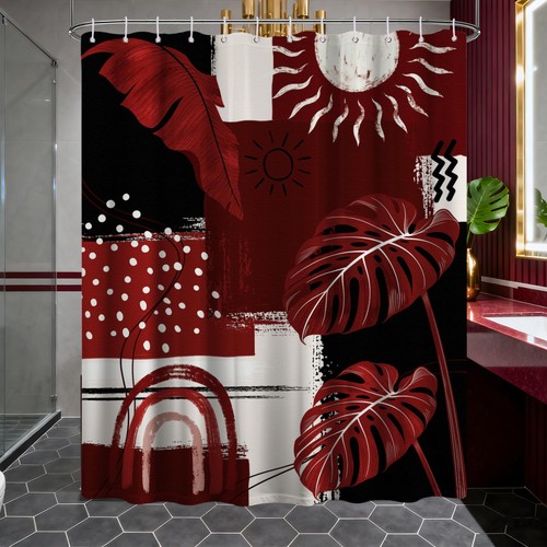 Black red burgundy fabric - black,