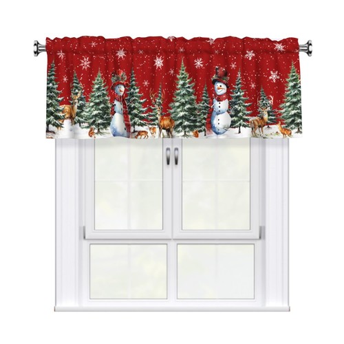 Xmas snowman curtain valance - xmas,