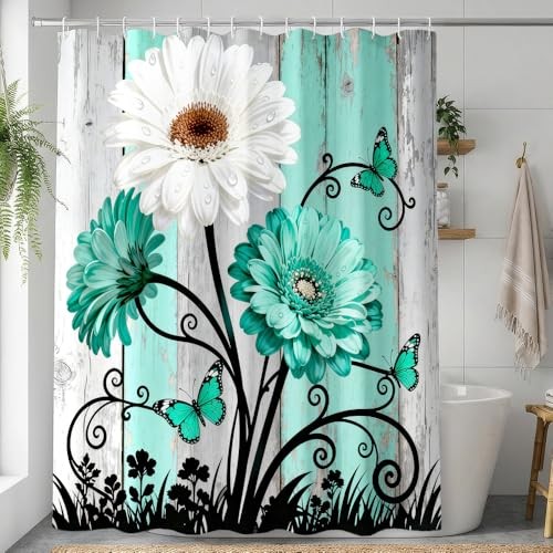 Rich watercolor teal - teal, white