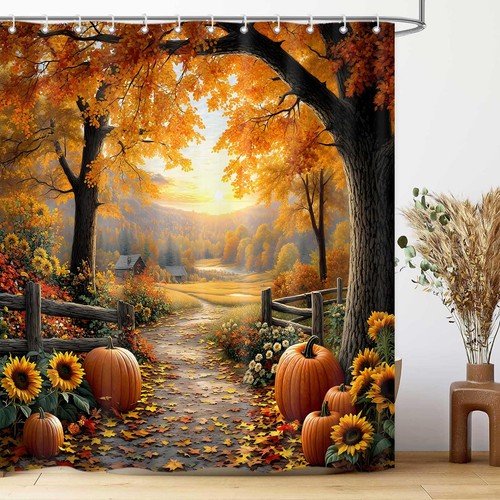 Fall shower curtains - fall,