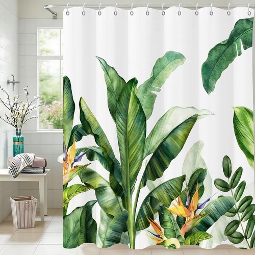 Shower curtain tropical green - shower,