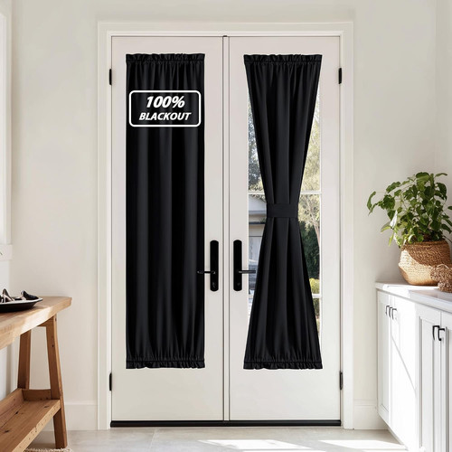 French door curtains blackout - door,