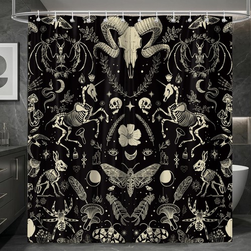 Black gothic skull shower - black,