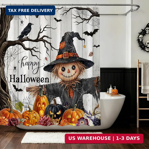 Halloween shower curtain - halloween,