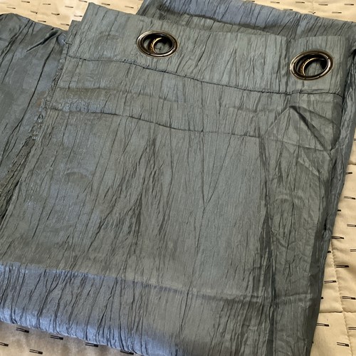 Blue lichen grommet curtain - blue,