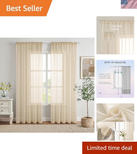 Modern cream sheer - cream, curtains
