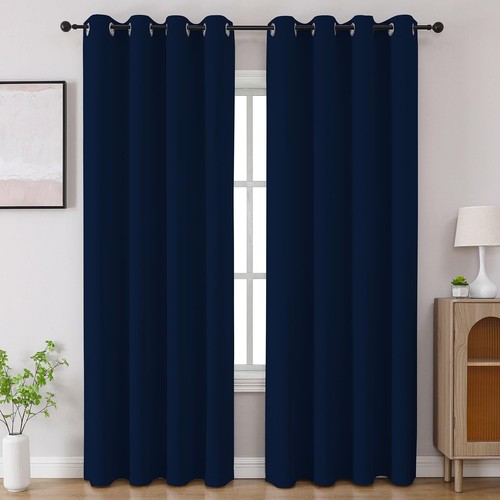 Navy blue blackout curtains - blue, 84