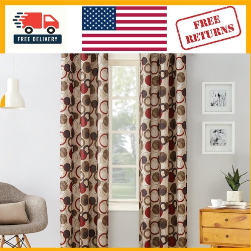 Paprika red grommet curtain - paprika,