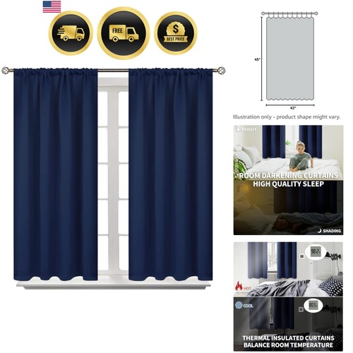 Blackout curtains navy - navy, blue