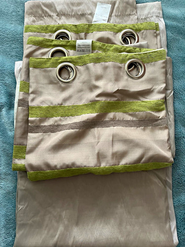 Beige green stripe eyelet - beige/green,