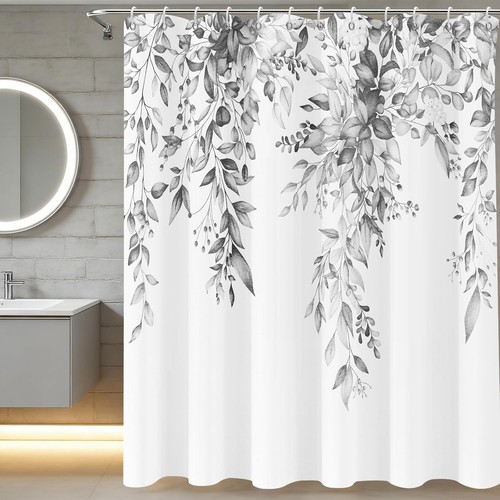 Shower curtain black and - and, white