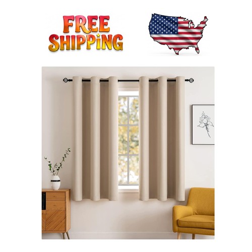 Beige blackout curtains - curtains, 63