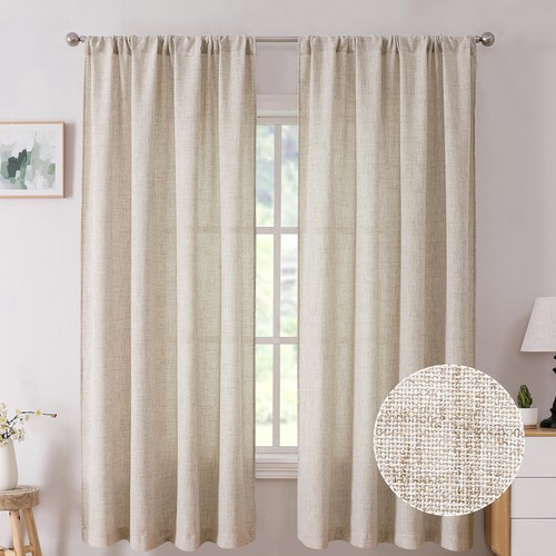 Short linen curtains bedroom - short,