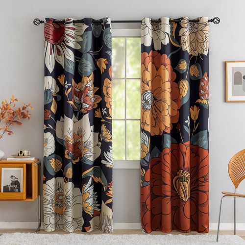 Black boho floral grommet - black,