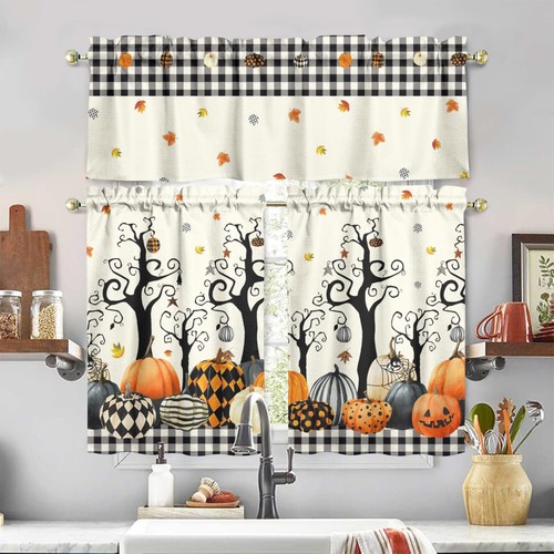 Halloween kitchen curtains and - halloween,