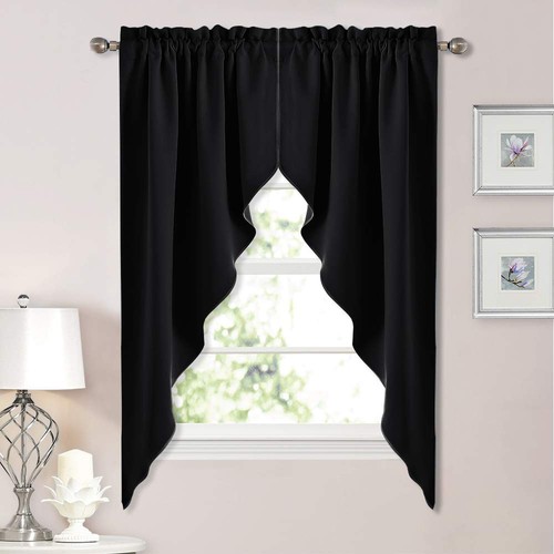 Pcs burgundy swag curtains - 2,
