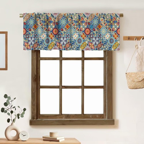 Boho floral valance curtain - valance,