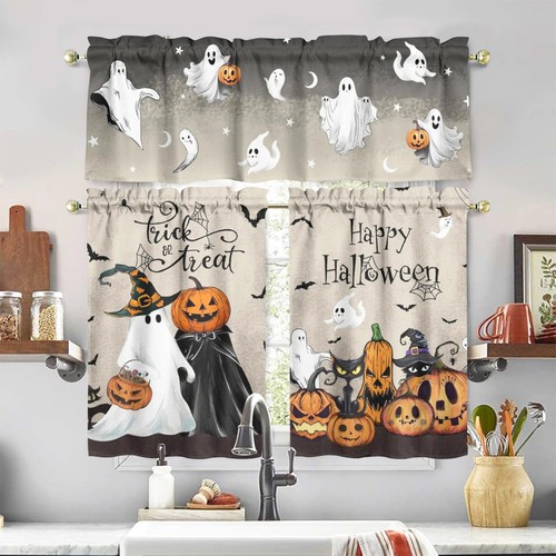 Halloween kitchen curtains - halloween,