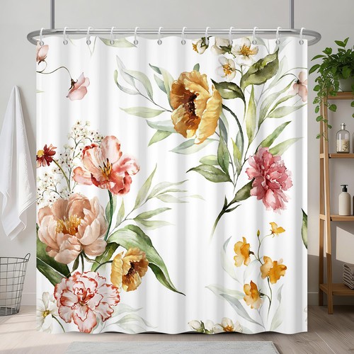 Yellow pink floral shower - yellow,