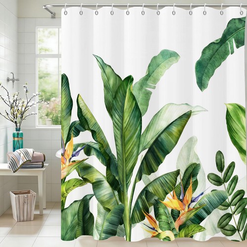 Shower curtain tropical green - tropical,