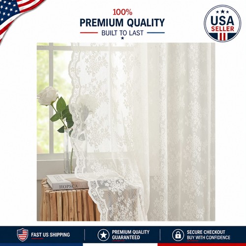 Vintage lace curtain - curtain, panels