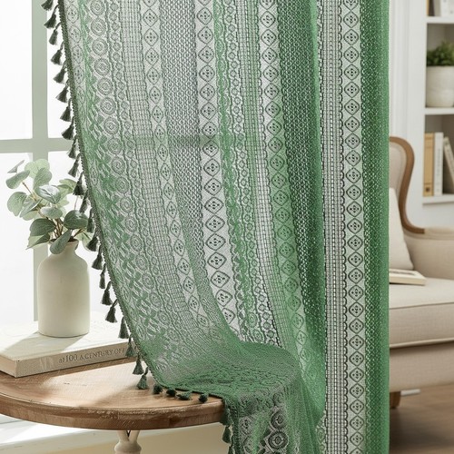 Boho lace curtains with - boho,