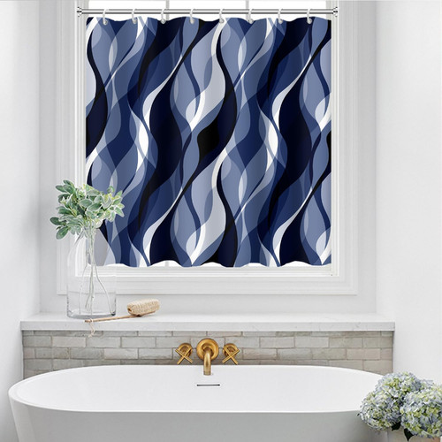 Shower window curtain navy - shower,