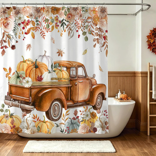 Fall shower curtain - fall,