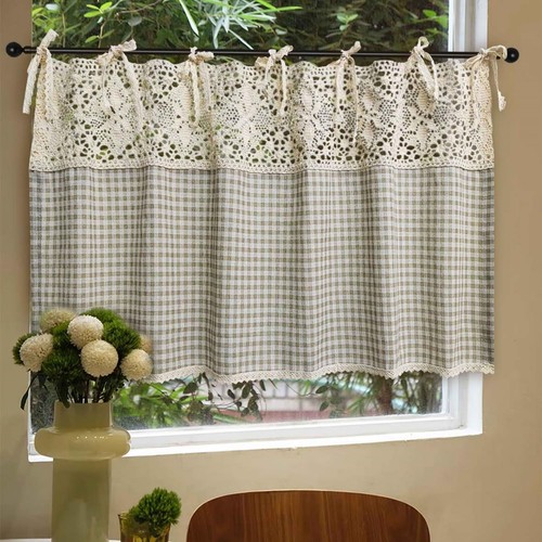 Vintage buffalo plaid valance - plaid,