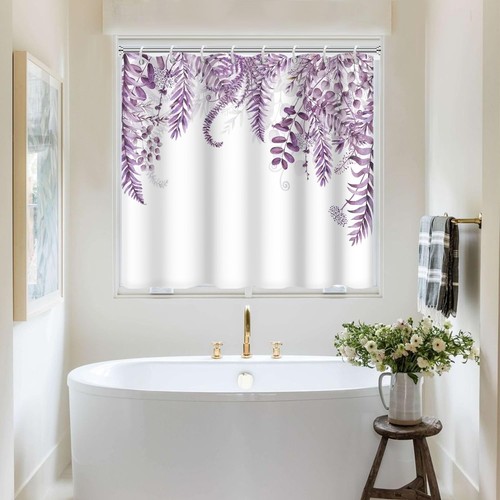 Purple botanical shower window - botanical,