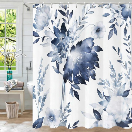 Shower curtain navy - navy, blue