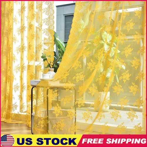 Mustard yellow sheer - sheer, lace