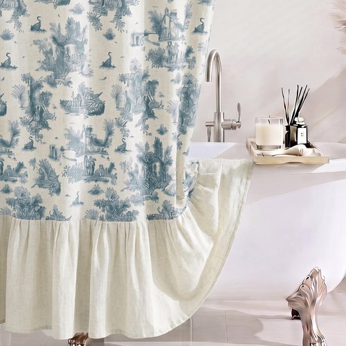 Linen textured ruffle - linen,