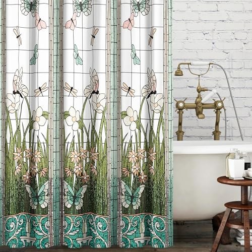 Stained glass dragonfly shower - stained,