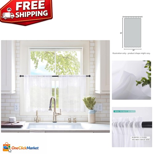 Soft white half window sheer - soft,