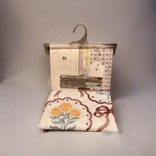 Yellow brown floral shower - yellow, /brown