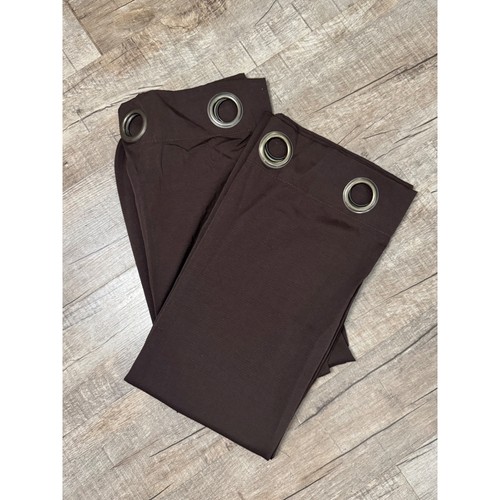 Dark brown grommet top curtain - grommet,