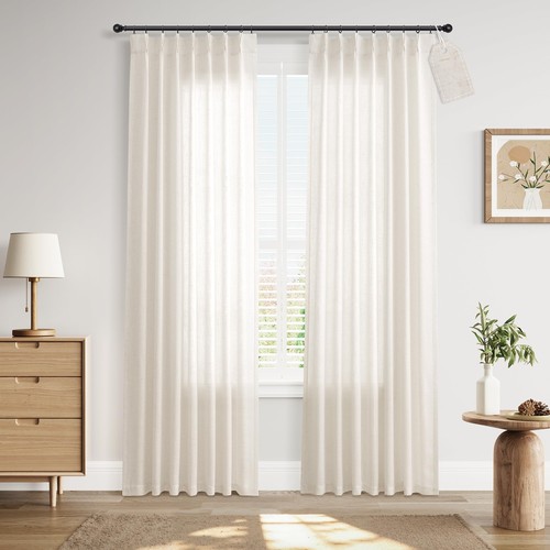 Linen pinch pleated curtains - linen,