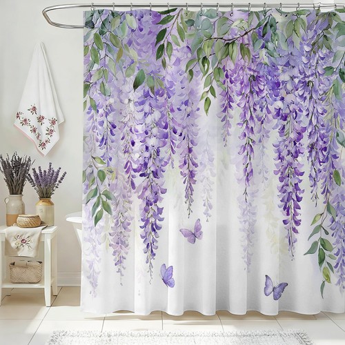 Purple lavender floral shower - floral,