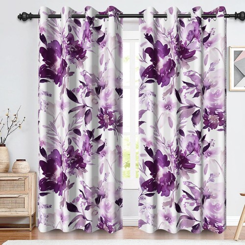 Purples floral blackout - purples,